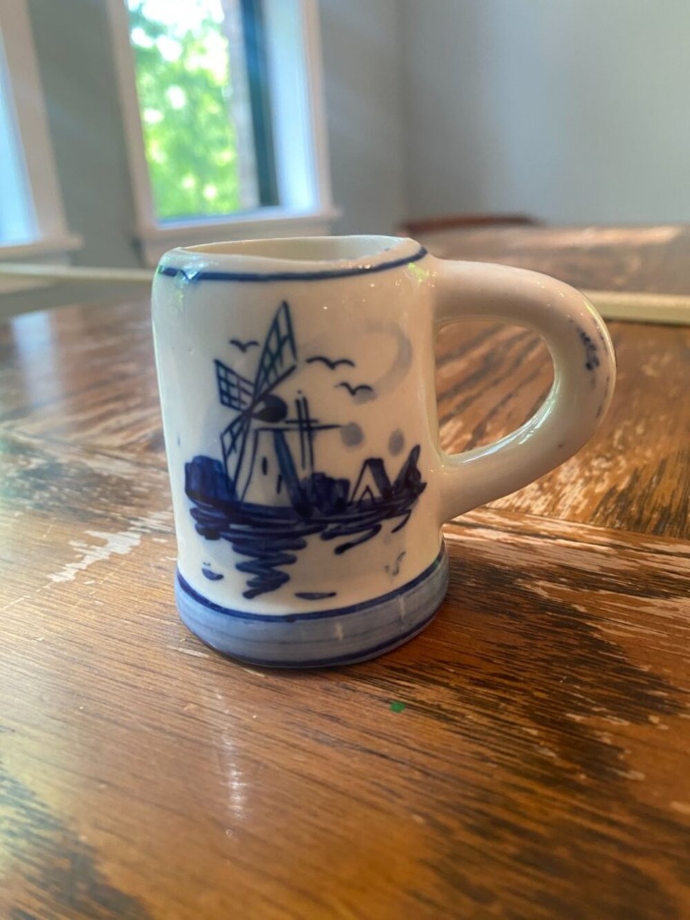 Vintage Delft Porcelain Holland Miniature Stein Mug Toothpick Holder